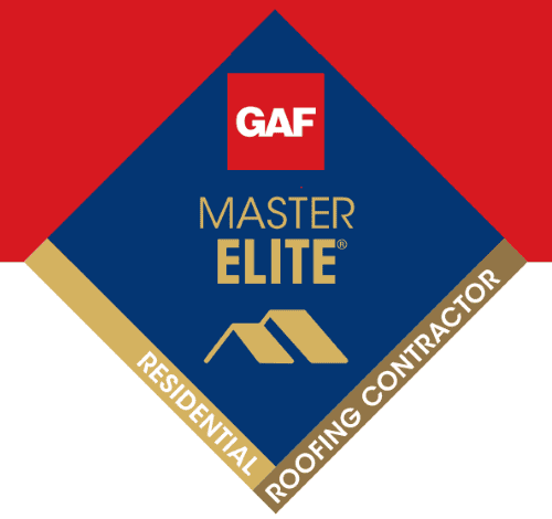 GAF Master Elite roofing contractor certification badge for Shamrock Roofing and Construction.