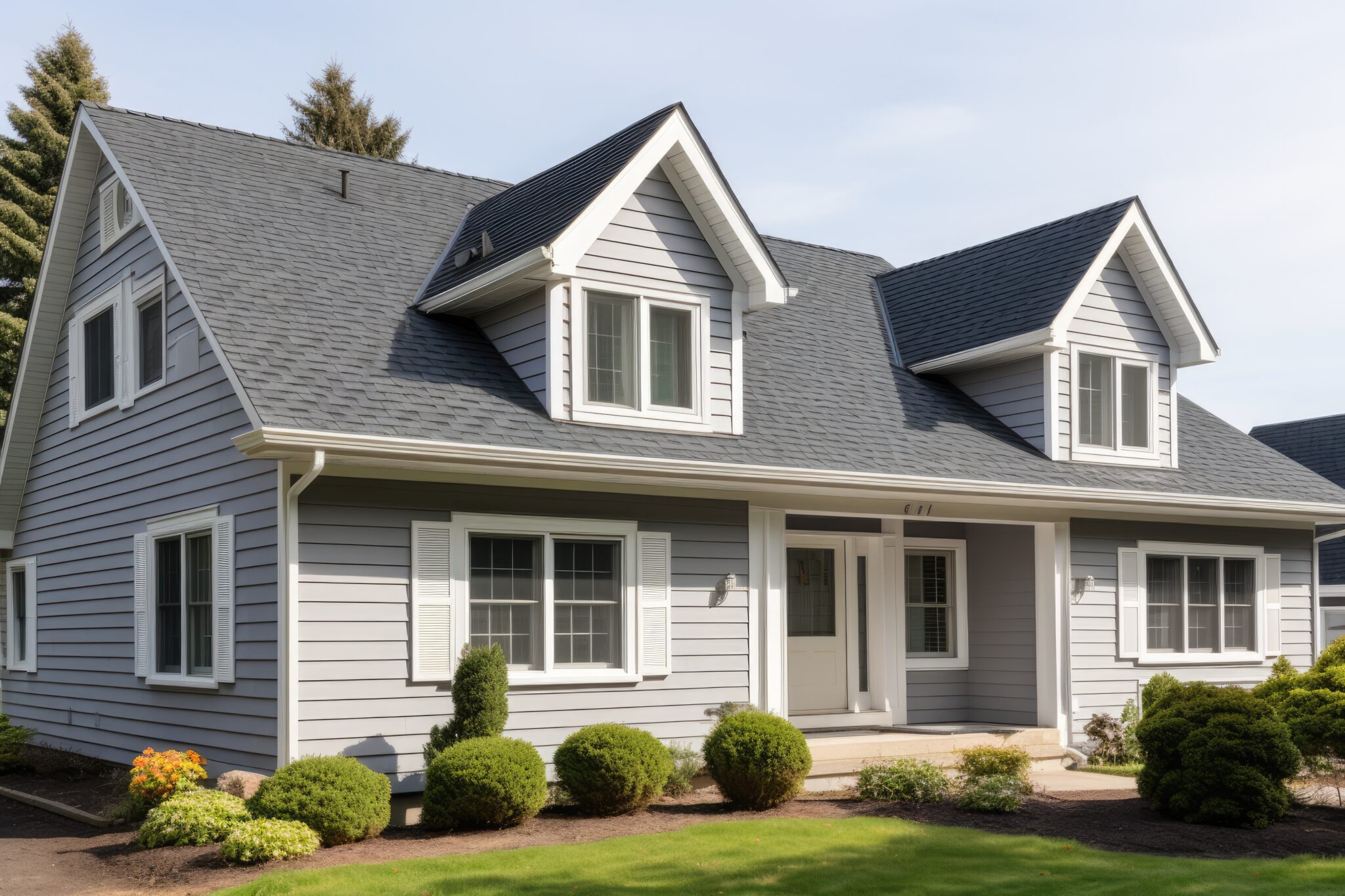 Modern residential home in ralston new england with asphalt shingle roof