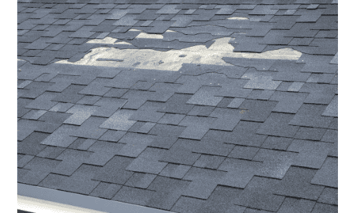 roof with missing shingles