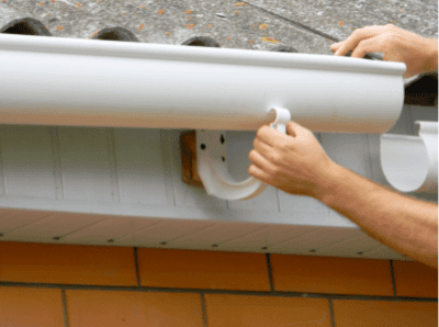 gutter installation close-up