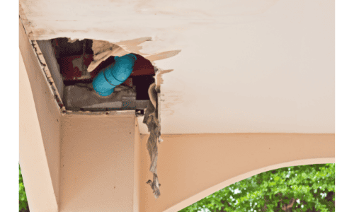 Hole in ceiling of home