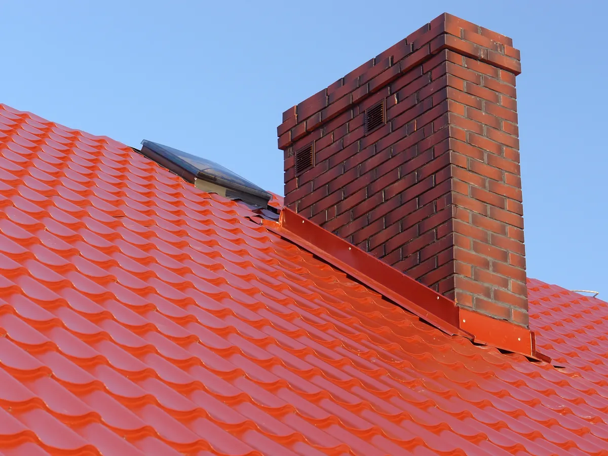 red roof with flashing