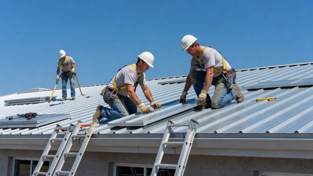 commercial metal roofing installation