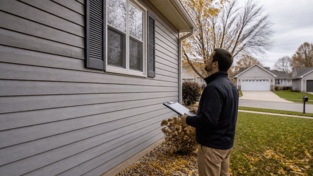 Professional siding installation before winter season on a home exterior in Lincoln, NE